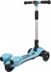 Trotineta KlaussTech Cu Functia De Semnalizare Lumini Led Varsta 3+ Efect De Reactie Inaltime Ghidon Reglabila Culoare Albastru Cyan 