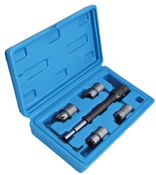 Trusa de freze pentru curatare locas injector rectificare scaun injectoare 15 17 19 mm 6 piese Satra 