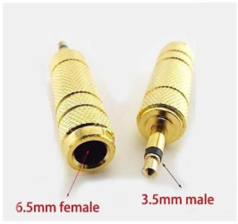 Adaptor audio mono JACK 6.3 mm mama la JACK 3.5 mm tata metal aurit