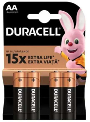Baterii alcaline Duracell Basic R6 AA 4buc/blister AA-4/LR6/MN1500 BAT-R6/ALKBC-BL4-DRL 