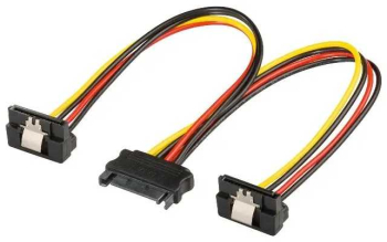 Cablu adaptor SATA mama - 2x SATA 90grade tata 20cm cabluri componente