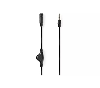 Cablu audio Jack Stereo cu control volum Nedis 3.5mm tata - 3.5mm mama 1m negru CAGL22090BK10 