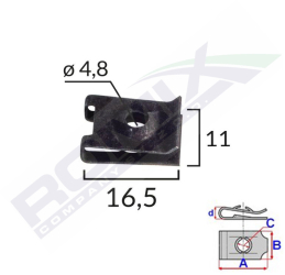 Clema Fixare Pentru Audi Vw Skoda 4.8X11X16.5Mm Negru - Set 10Buc 