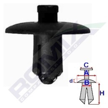 Clips Fixare Elemente Exterioare Pentru Audi/lexus/toyota 7.4X12.3Mm - Negru Set 5 Buc 