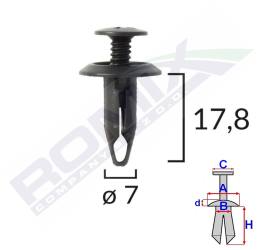 Clips Fixare Ford - Negru Set 10 Buc 