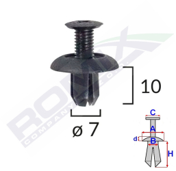 Clips Fixare Honda/mitsubishi 7X10Mm - Negru Set 10 Buc 