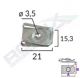 Clips Fixare Metalic 21X15.3Mm Universal Set 10 Buc 