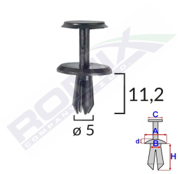 Clips Fixare Pentru Mercedes 5X11.2Mm - Negru Set 10 Buc 