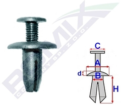 Clips Fixare Pentru Toyota 6X13.3Mm - Negru Set 10 Buc 