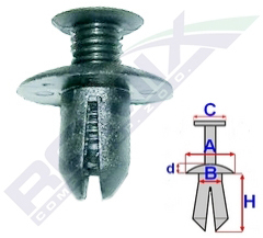 Clips Fixare Pentru Volvo 7.9X12.9Mm - Negru Set 10 Buc 