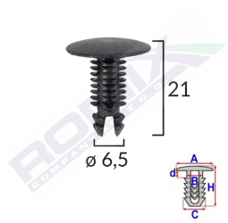 Clips Tapiterie Pentru Citroen/alfa Romeo/peugeot - Negru Set 10 Buc 