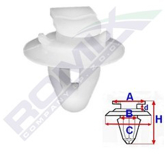 Clips Tapiterie Pentru Fiat - Alb Set 25 Buc