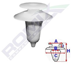 Clips Tapiterie Pentru Ford/iveco 8X21.6Mm - Alb Set 10 Buc 