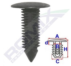 Clips Tapiterie Pentru Mercedes - Negru Set 10 Buc
