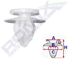 Clips Tapiterie Pentru Mitsubishi/toyota/honda/hyundai/lexus 8.6X17.2Mm - Alb Set 10 Buc 