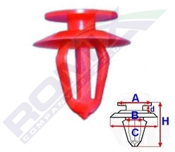 Clips Tapiterie Pentru Opel - Rosu Set 10 Buc 