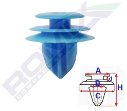 Clips Tapiterie Pentru Toyota Lexus 9.2X17.4Mm Albastru Set 10 Buc 