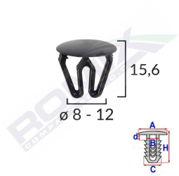 Clips Universal Negru Set 25 Buc 