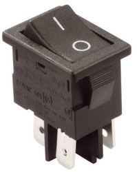Comutator 6A-250V ON-OFF cu retinere 19.2x13 mm negru GBC 24.2335.04 