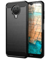 Husa Compatibila cu Nokia G10 / G20 Techsuit Carbon Silicone Negru 