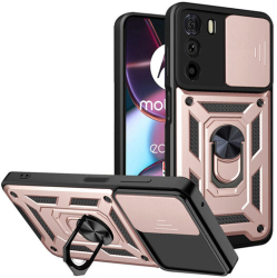 Husa cu Protectie Camera si Inel pentru Motorola Edge 30 Marmalis CamShield Roz 