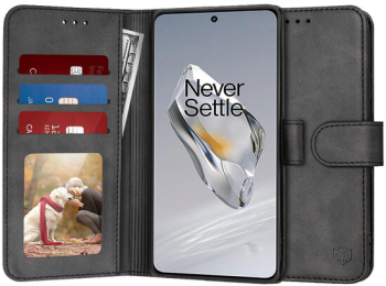 Husa Flip pentru OnePlus 12 tip portofel cu buzunare carduri si buzunar pentru bani - Marmalis Diary Book Negru 