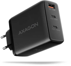 Incarcator retea AXAGON ACU-DPQ100 GaN PD3.0 QC4 1x USB-A 30W + 1x USB-C 100W + 1x USB-C 65W negru 