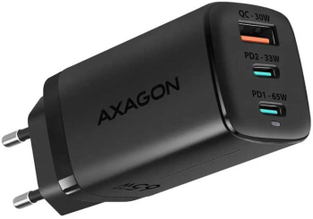Incarcator retea AXAGON ACU-DPQ65 GaN PD3.0/QC4+/PPS/Apple 65W 2x USB-C + 1x USB-A 
