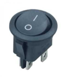 Intrerupator 6A-250V ON-OFF cu retinere 4PINI 20.5mm negru GBC 24.2340.70