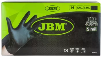 Manusi Negre De Unica Folosinta De Nitril 5Mil Marime M - Set 100Buc Jbm 