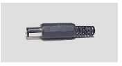 Mufa alimentare DC tata pe cablu 6.3x1.3 mm cu protectire cablu negru GBC 29.0483.00