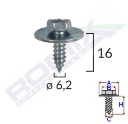 Surub Cu Cap Hexagonal Mb 6.2 Mm Set 10 Buc 