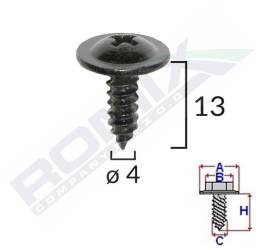 Surub Cu Cap Incrucisat Diametru 4Mm Set 10 Buc 