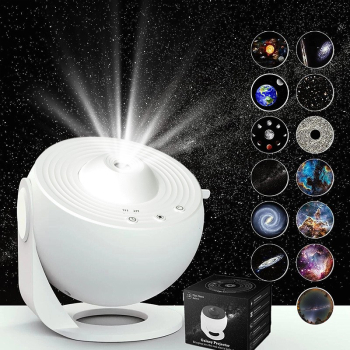 Globe Galaxy Starry Sky Lamp Bedroom Living Room Starry Atmosphere Lamp - Light Color White 13 Films Power Supply English Instruction 