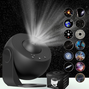 Globe Galaxy Starry Sky Lamp Bedroom Living Room Starry Sky Atmosphere Lamp-Light Color Black 13 Films Power Supply English 