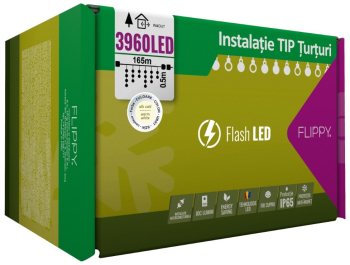 Instalatie Craciun 165 m 3960 Led-uri Franjuri Alb cald Flash Alimentator Interconectabila Prelungitor 6.5 m inclus Fir Alb Cauciuc 