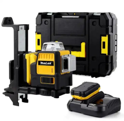 Nivela Laser cu 12 Linii 360° Lumina Verde Autonivelanta cu un Incarcator si 2 Acumulatoare Li-Ion 2 Ah 