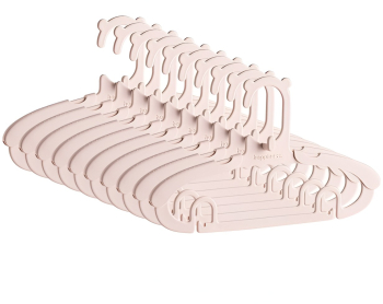 Set 10 Umerase pentru Copii Flippy Potrivite pentru Uscarea si Depozitarea Hainelor de Bebelusi 28x16.7 cm Roz 