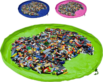 Covoras de joaca si saculet de jucarii 2 in 1 - verde 