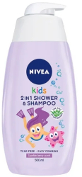 Gel de dus si sampon Nivea Kids 2in1 pentru corp fata si par cu aroma magica de fructe de padure 500 ml 