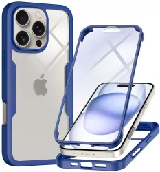 Husa pentru iPhone 16 Pro Max + Folie - Techsuit ColorVerse 360 Series - Blue 