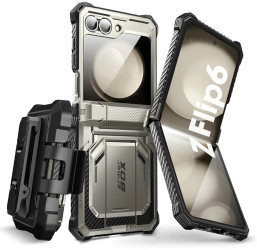 Husa pentru Samsung Galaxy Z Flip6 + Folie - I-Blason Armorbox - Titan Gray 