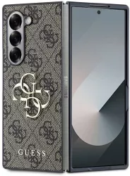 Husa pentru Samsung Galaxy Z Fold6 - Guess Leather 4G Metal Logo GUHCZFD64GMGBR - Brown 