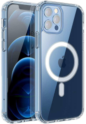 Husa protectie Flippy pentru iPhone 12/12 Pro Mag Safe 2 in 1 incarcare si magnet Silicon si Acril Transparenta