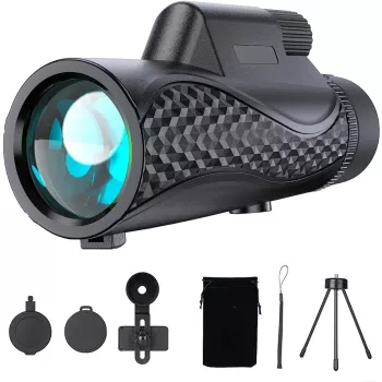 Monoclu Telescop 12x50 pentru Smartphone Vedere de Zi si Nocturna Waterproof 