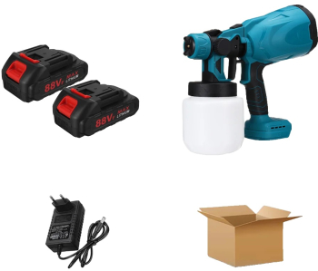 Pistol de vopsit electric fara fir 1500W 2 baterii 88VF volum rezervor 800 ml 31x28x31cm 