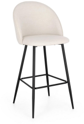Set 2 scaune bar otel negru textil alb ice Tanya 51x52x107 cm 