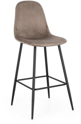 Set 4 scaune bar otel negru catifea taupe Irelia 44x53x112 cm 