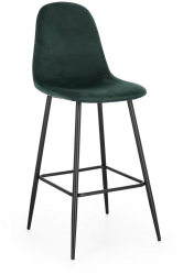 Set 4 scaune bar otel negru catifea verde Irelia 44x53x112 cm 
