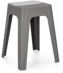 Set 4 tabureti polipropilena gri Hobbit 36.5x36.5x46.5 cm 